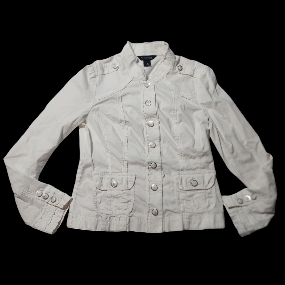 White House Black Market White Button Down Size 6 Jacket